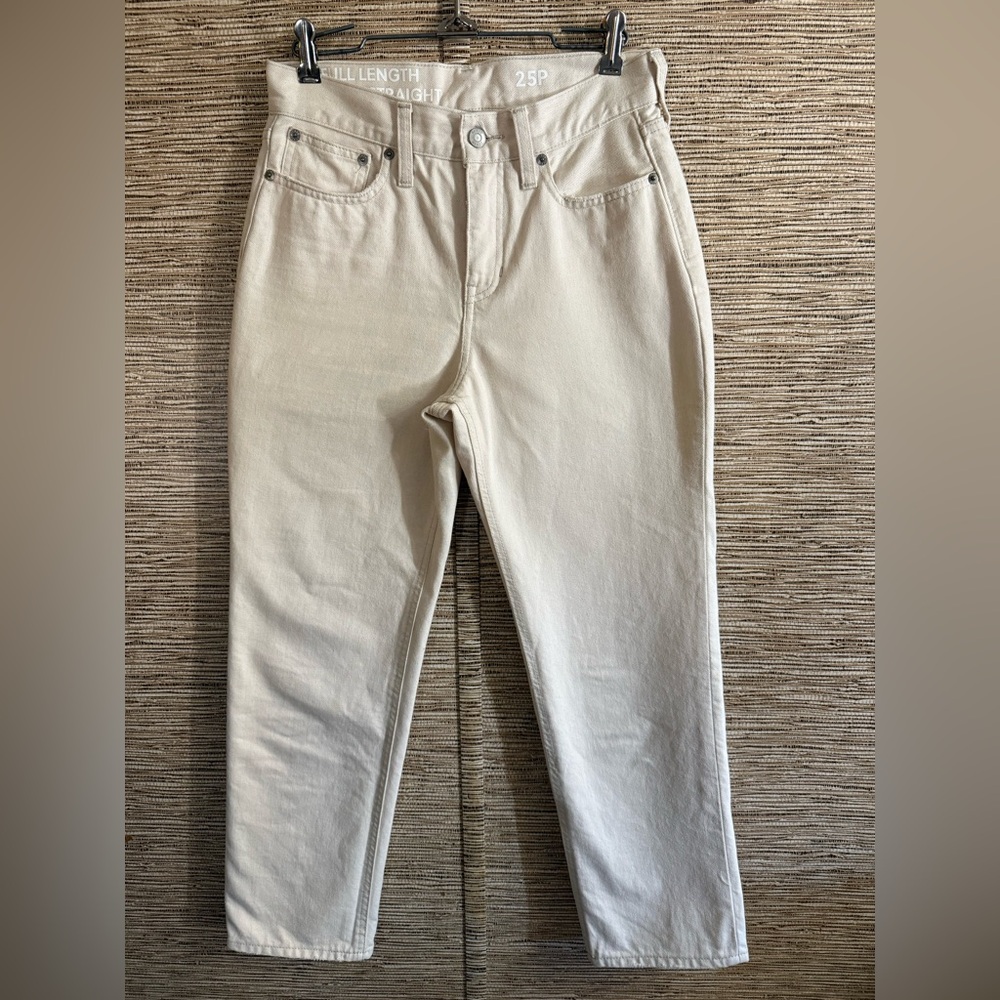 J.Crew Jeans Women’s 25 Petite Classic Straight Full Length Cream Ivory Beige